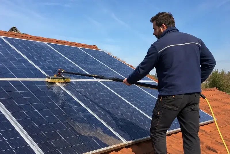 Nettoyage et entretien de panneaux solaires au Burgaud
